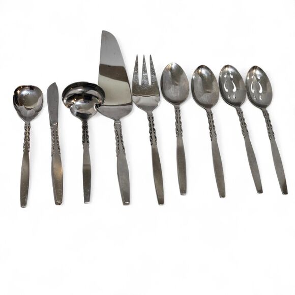 International Lyon Stainless Steel ALHAMBRA 9 Piece Serve Set Ladle Fork Spoons - Picture 1 of 7